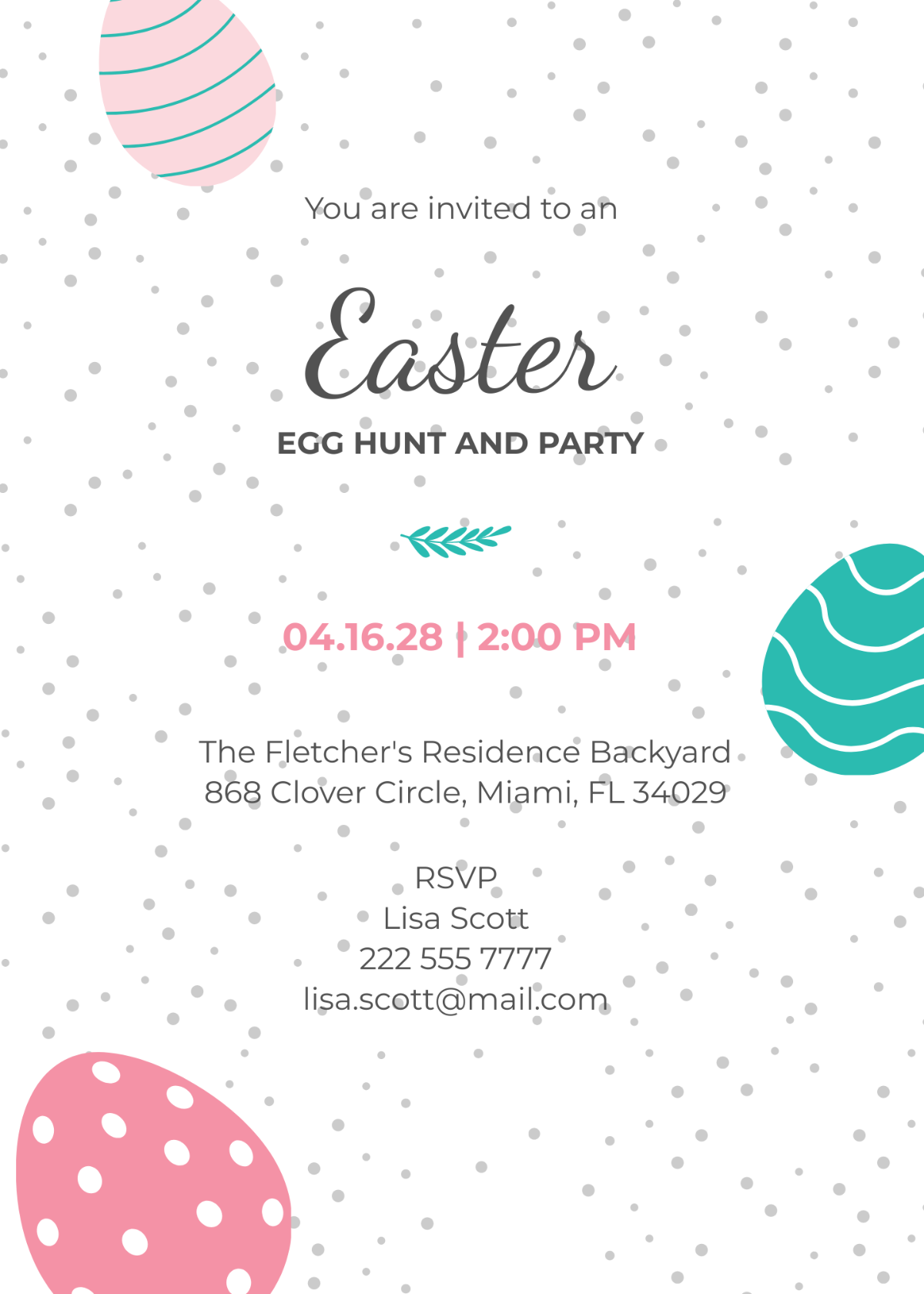 Happy Easter Vertical Invitation