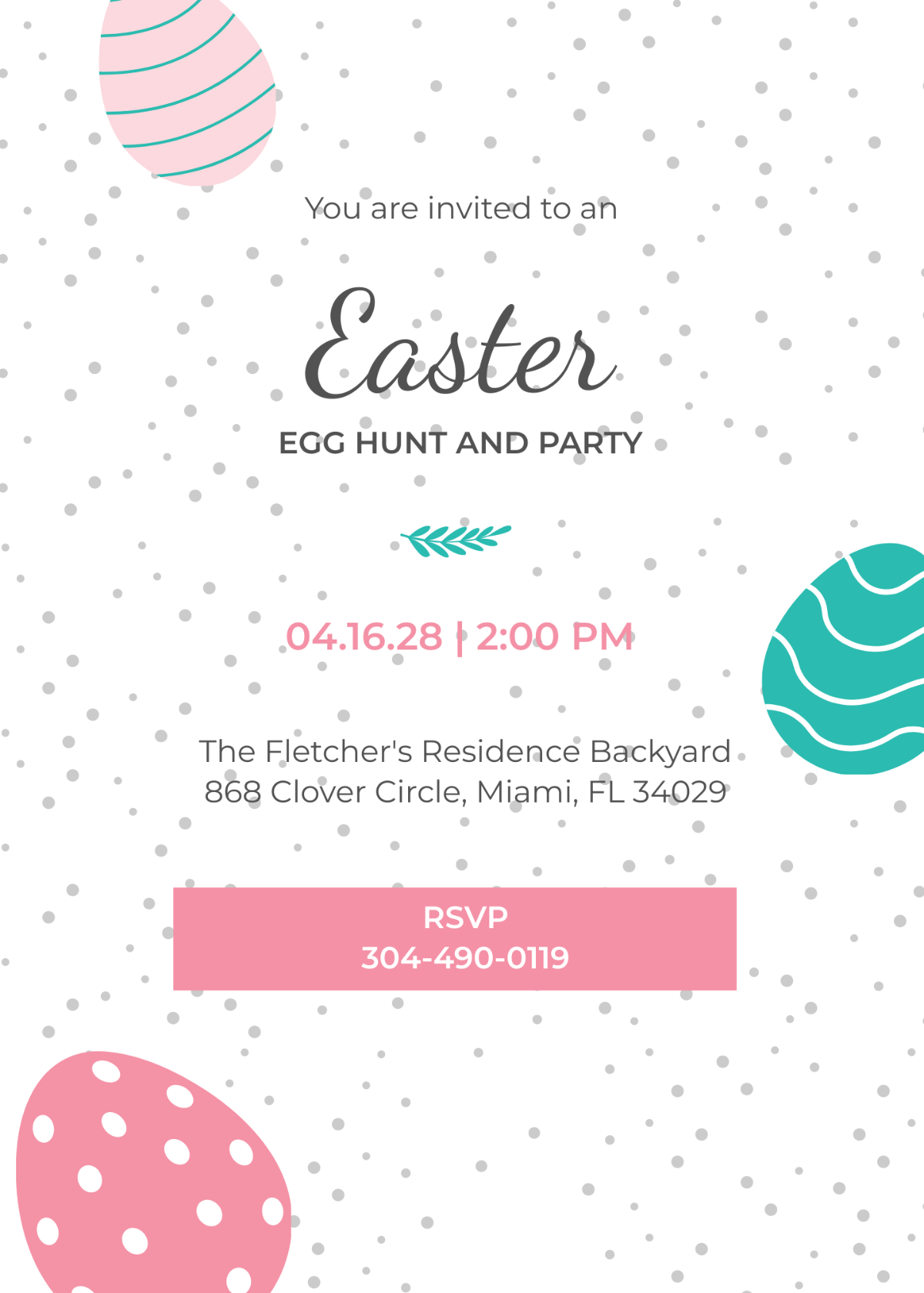 Happy Easter Vertical Invitation Template