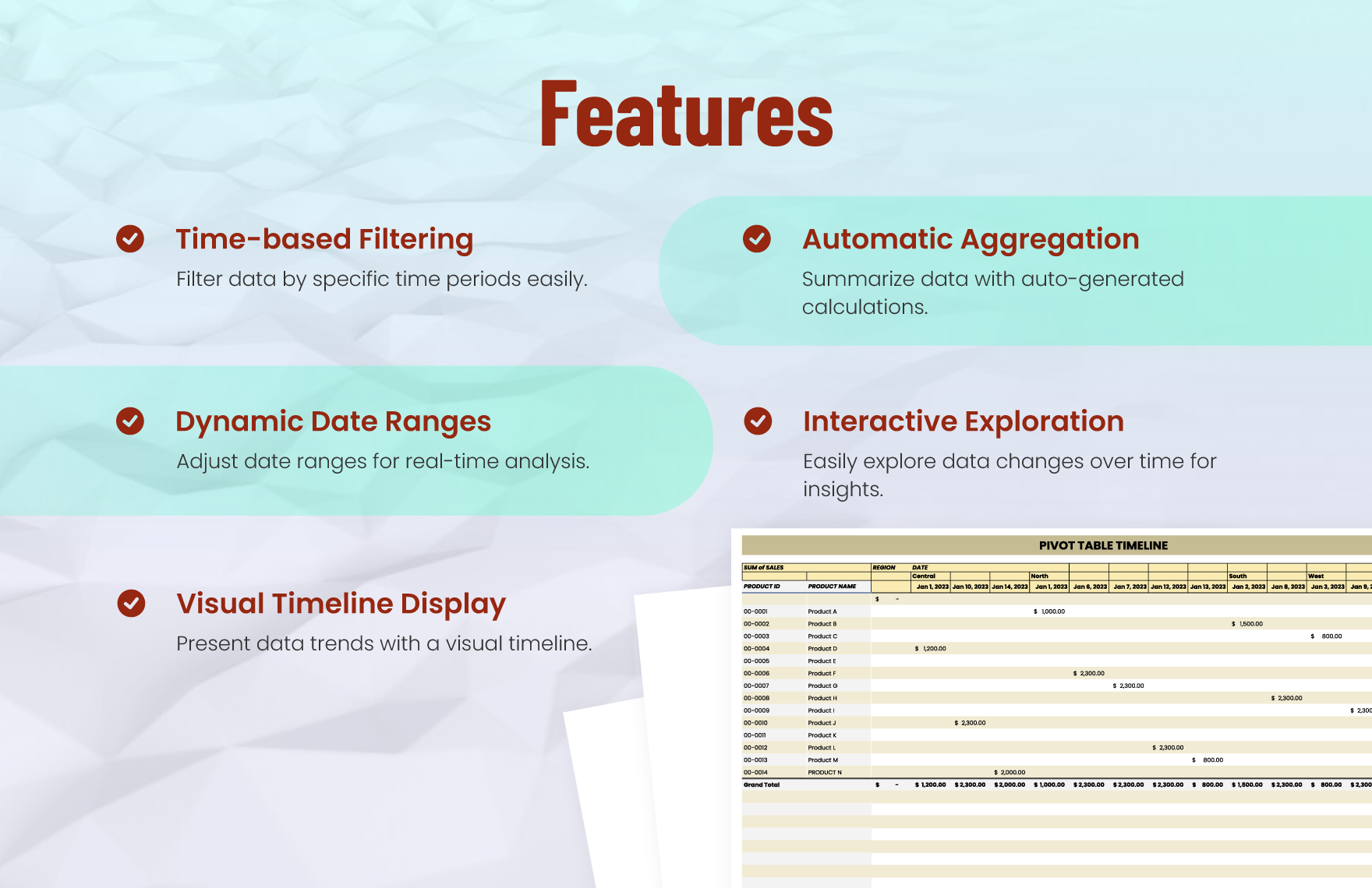 Pivot Table Timeline Template