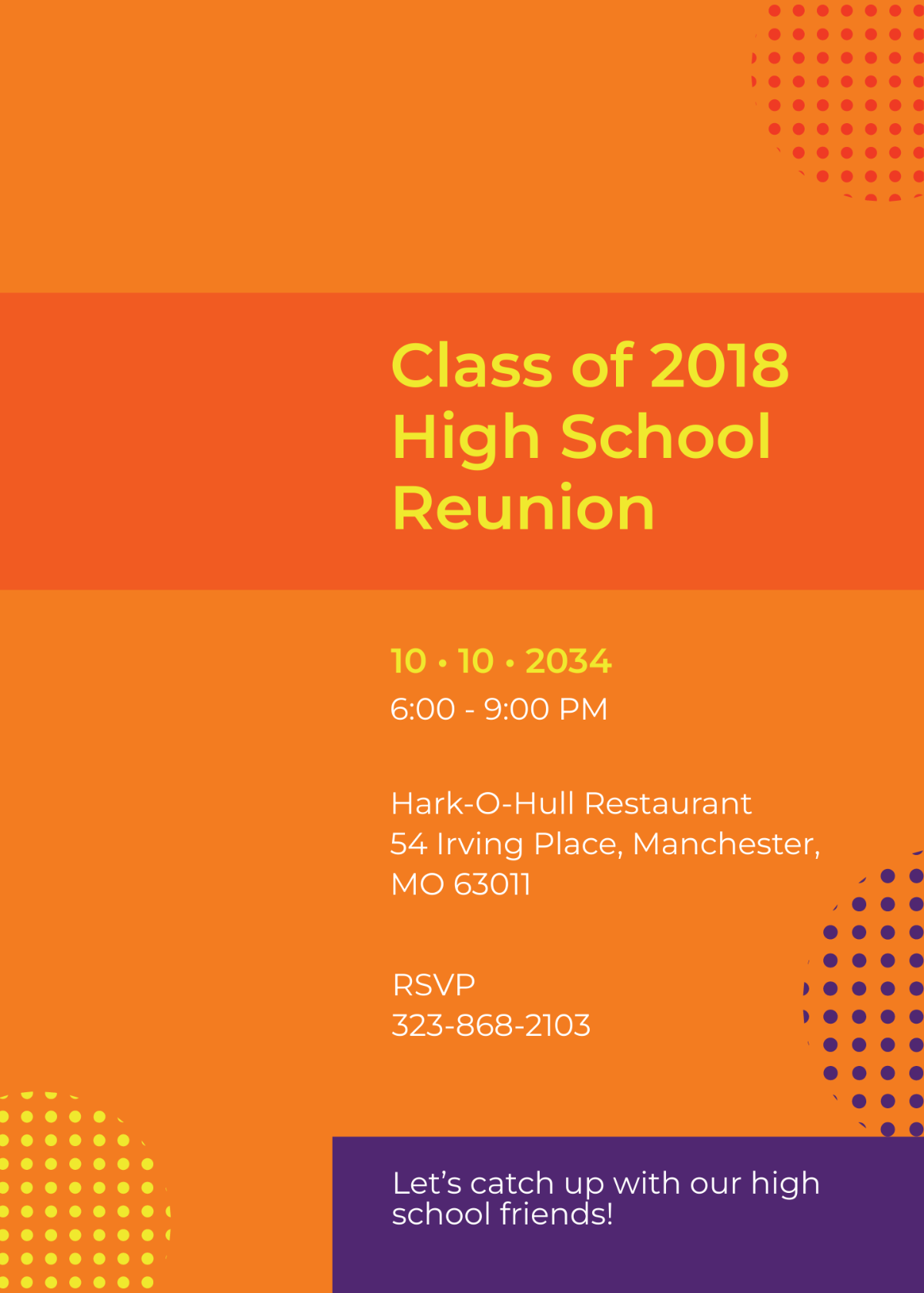 High School Reunion Invitation Template