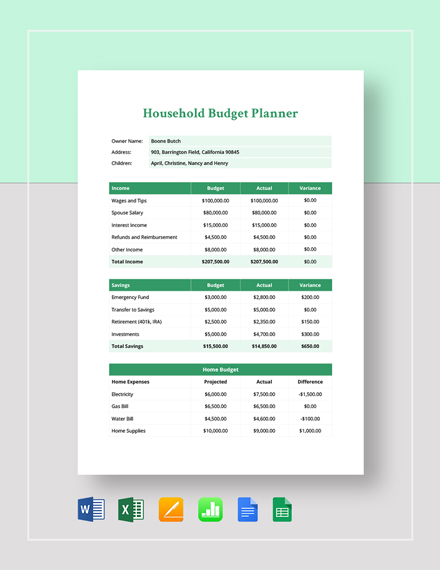 13+ Household Budget Templates - Free Sample, Example, Format Download!