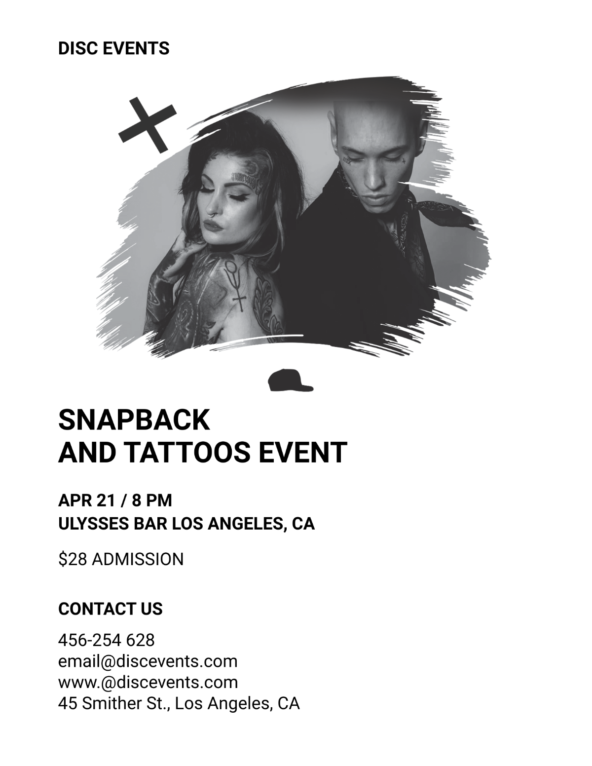 Snapbacks and Tattoos Flyer Template - Edit Online & Download