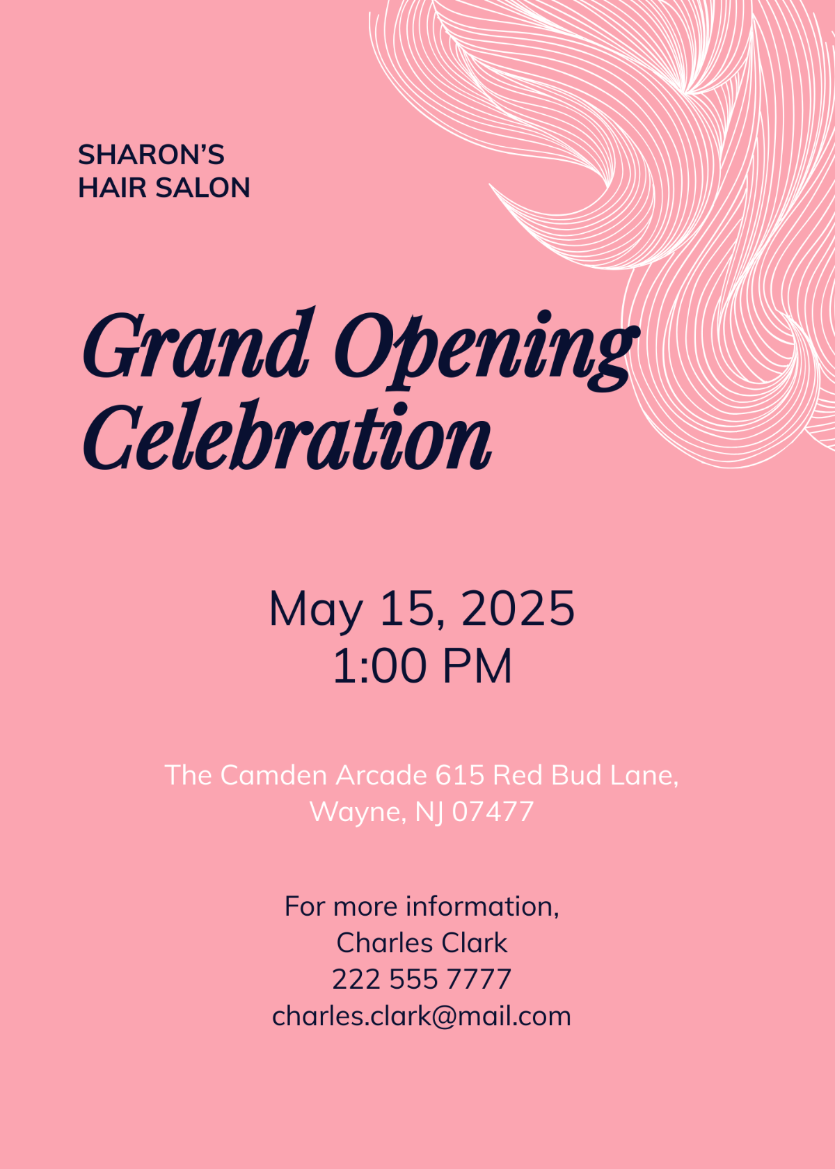 Hair Salon Grand Opening Invitation Template - Edit Online & Download