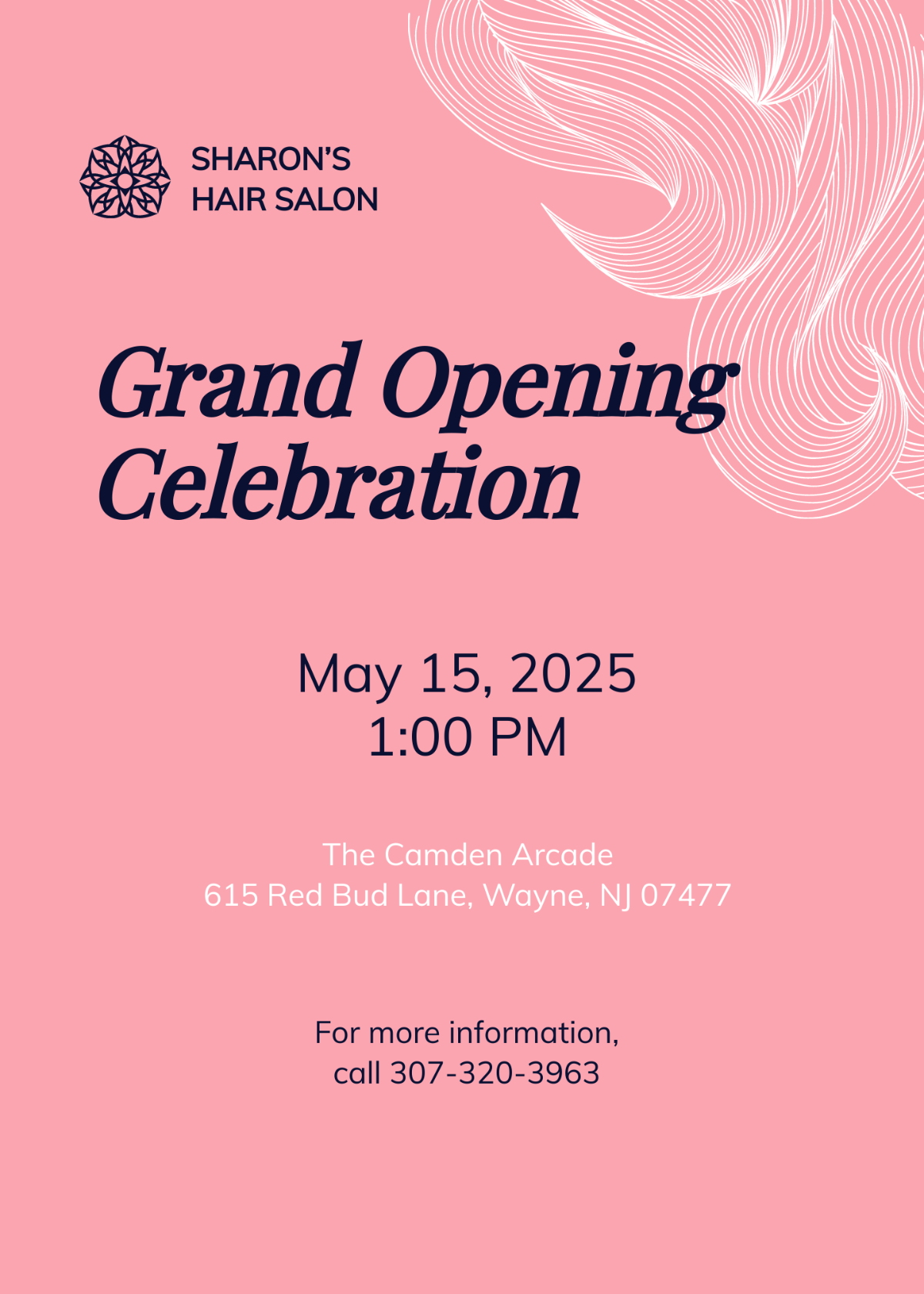 Hair Salon Grand Opening Invitation Template