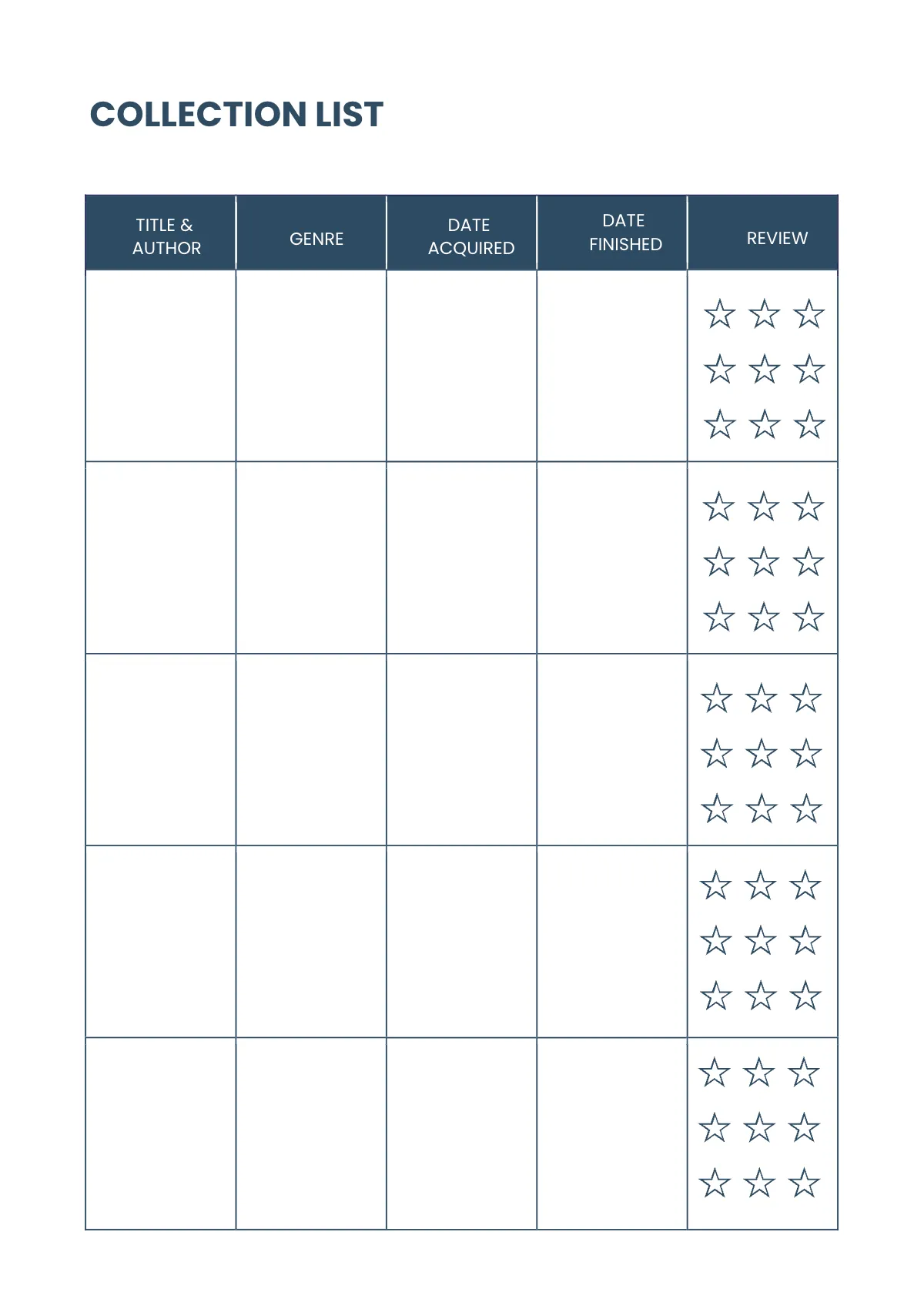 Free Editable Book Planner Template to Edit Online