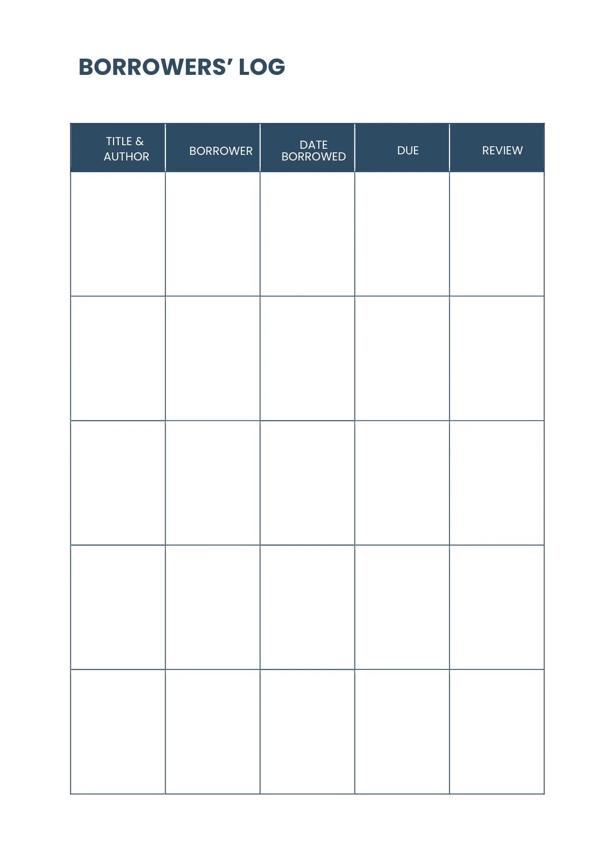 Free Editable Book Planner Template to Edit Online