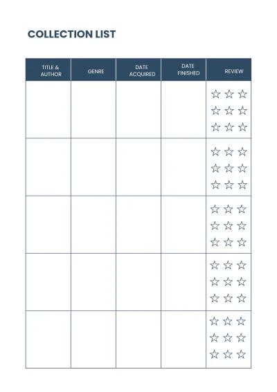 Free Editable Book Planner Template to Edit Online