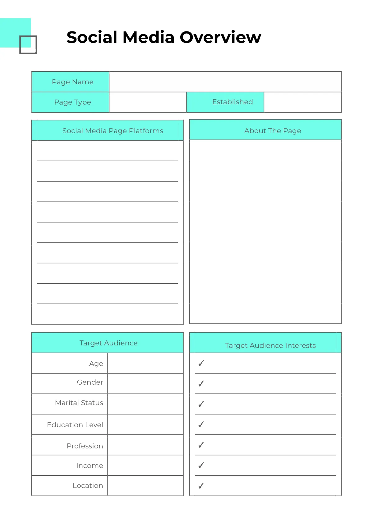 Free Simple Social Media Planner Template to Edit Online