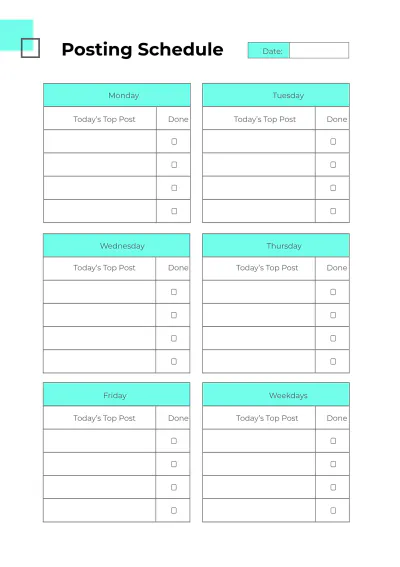 Free Simple Social Media Planner Template to Edit Online