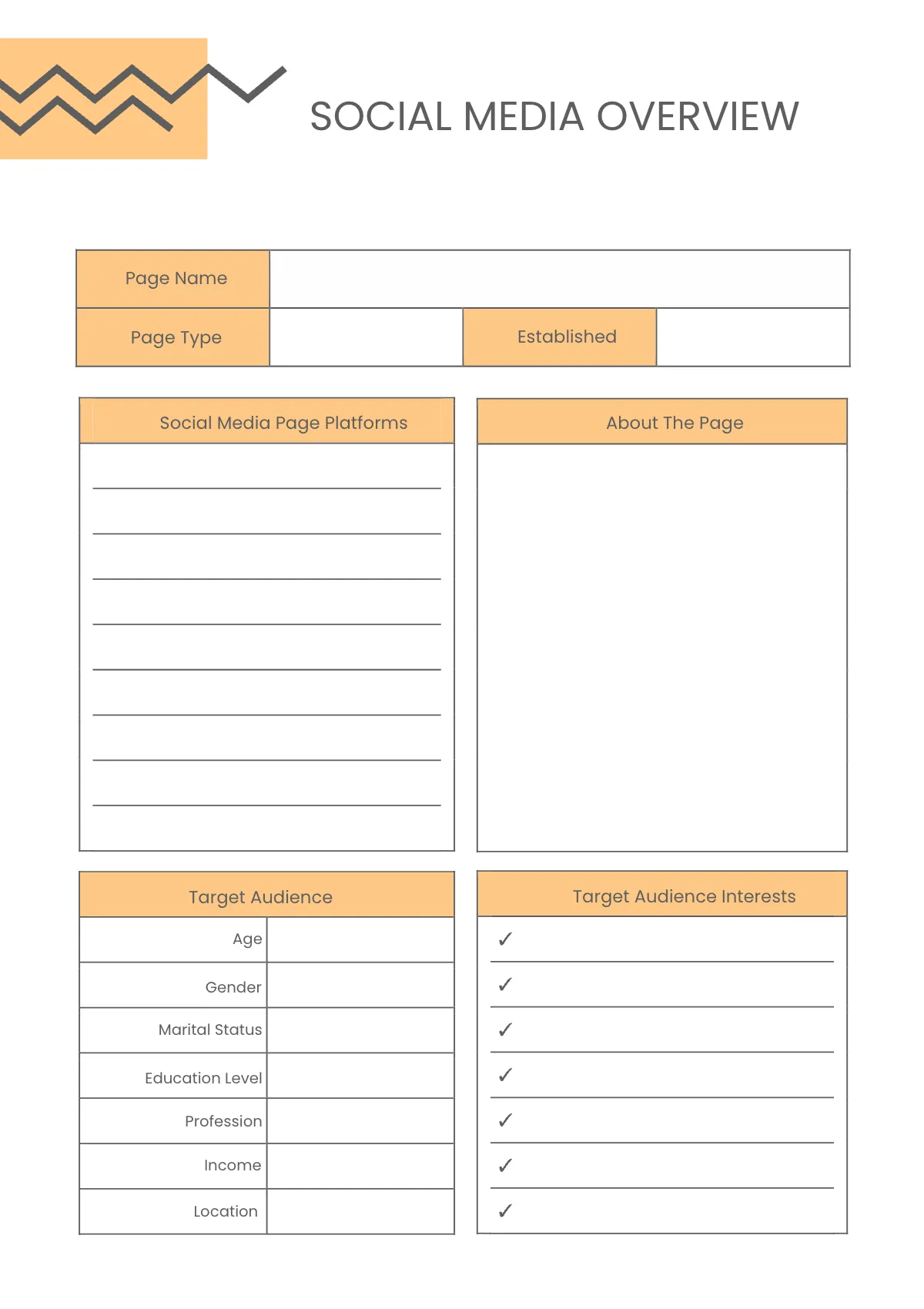 Free Basic Social Media Planner Template to Edit Online