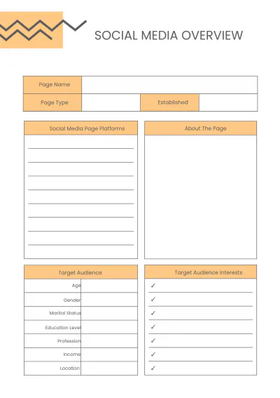 Free Basic Social Media Planner Template to Edit Online