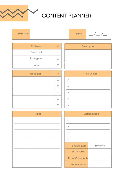 Free Basic Social Media Planner Template to Edit Online