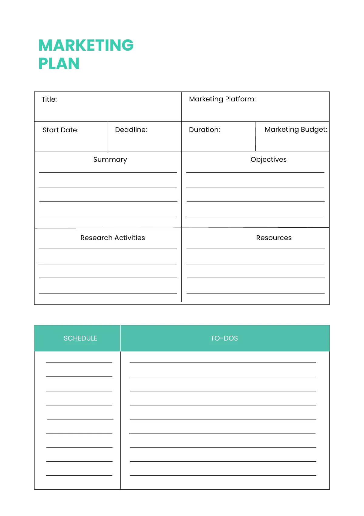 Free Editable Marketing Planner Template to Edit Online