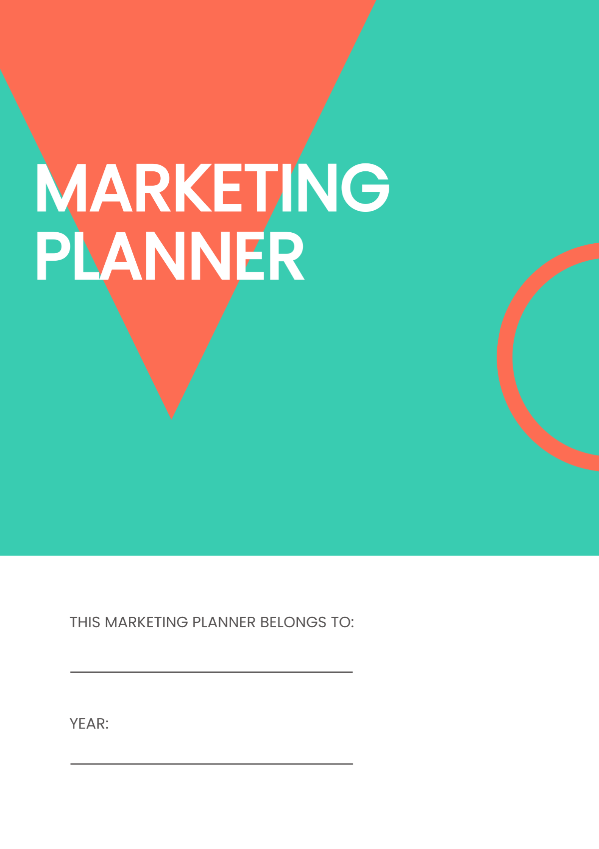 Free Editable Marketing Planner Template