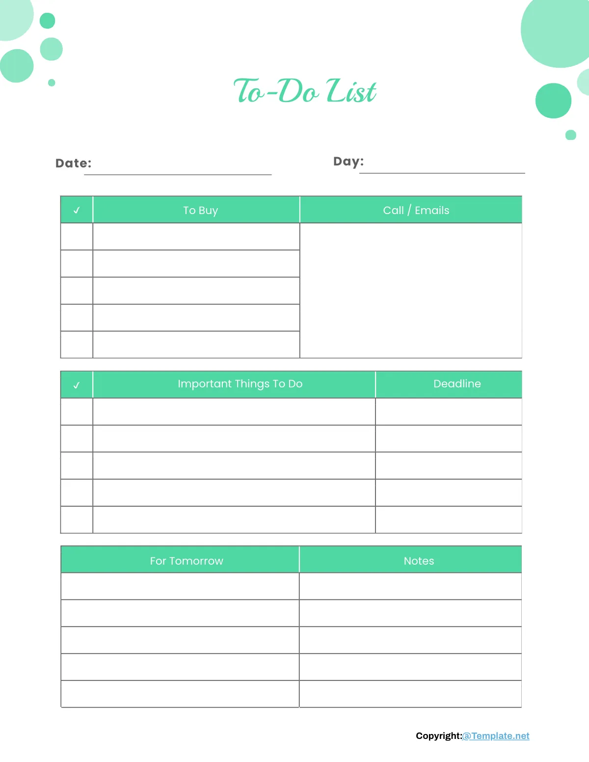 Free Editable To Do List Planner Template to Edit Online