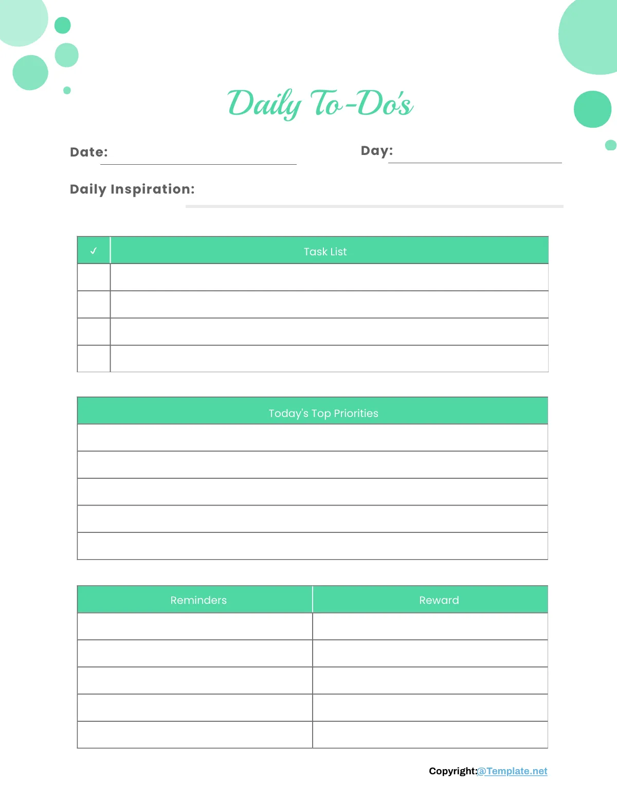 Free Editable To Do List Planner Template to Edit Online