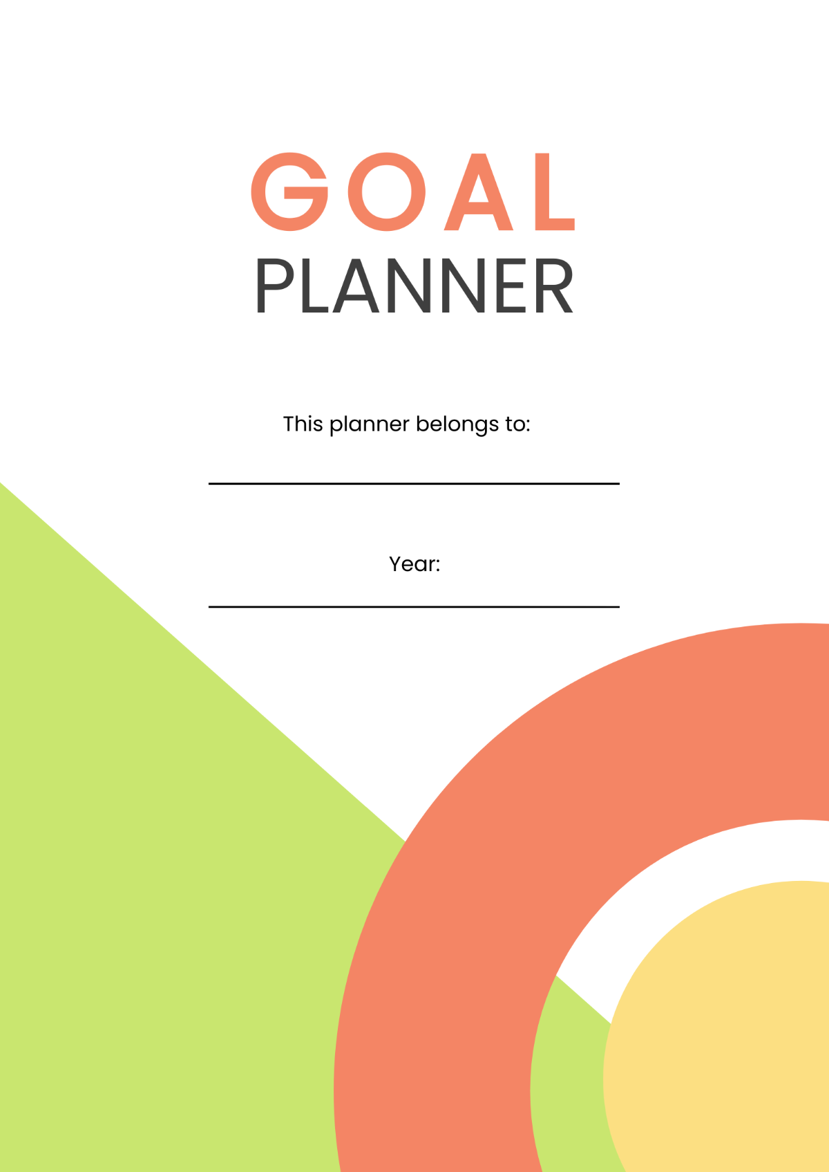 Simple Goal Planner Template