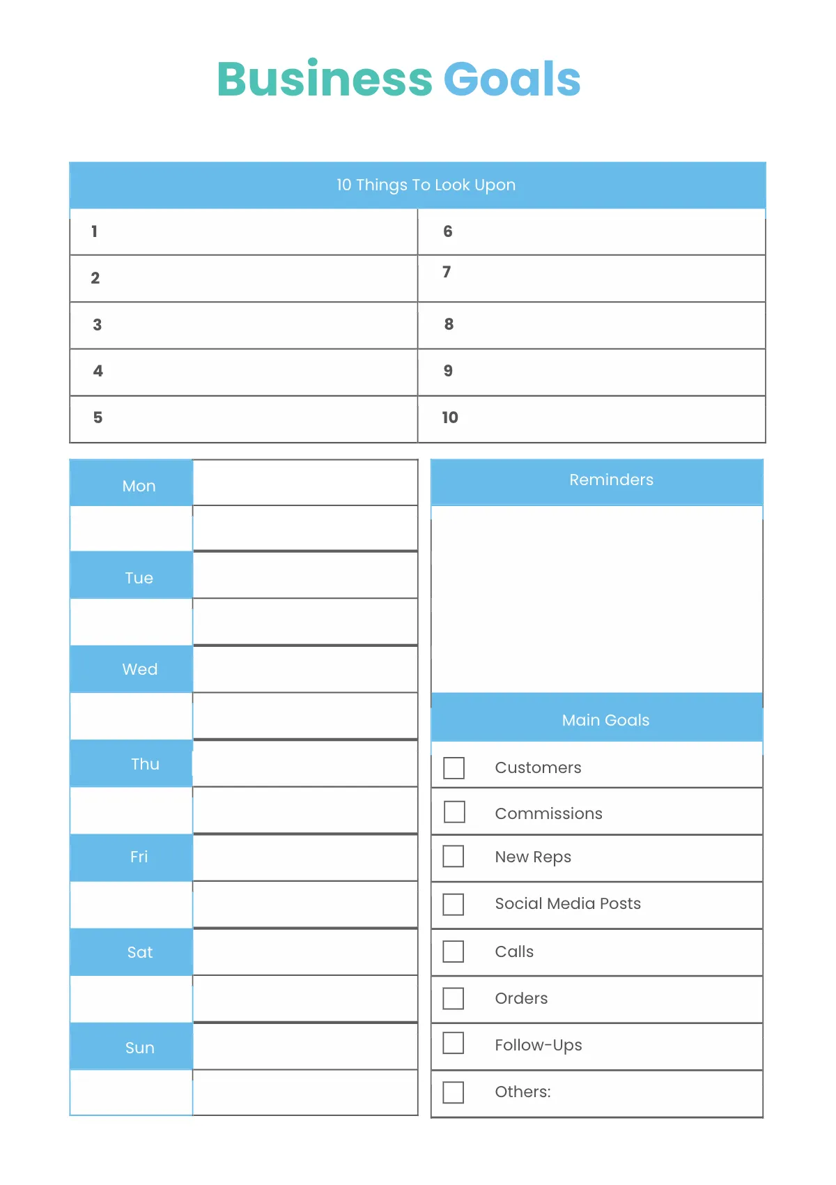Free Editable Sales Planner Template to Edit Online