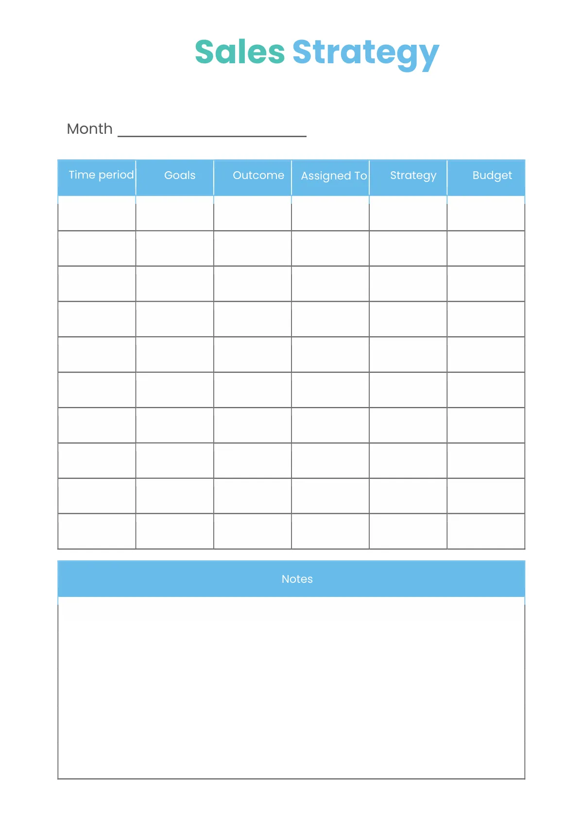 Free Editable Sales Planner Template to Edit Online