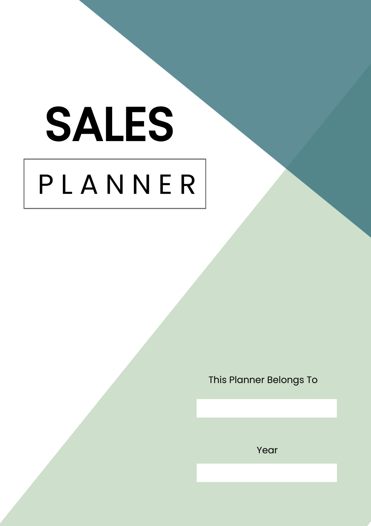Free Simple Sales Planner Template