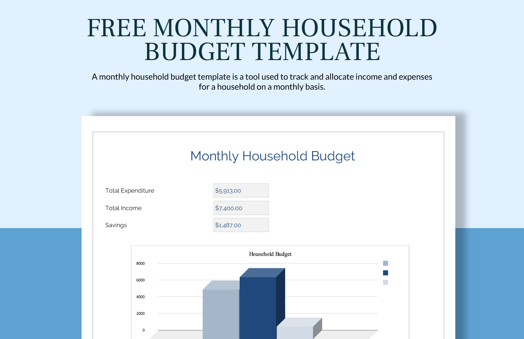 printable monthly household budget template