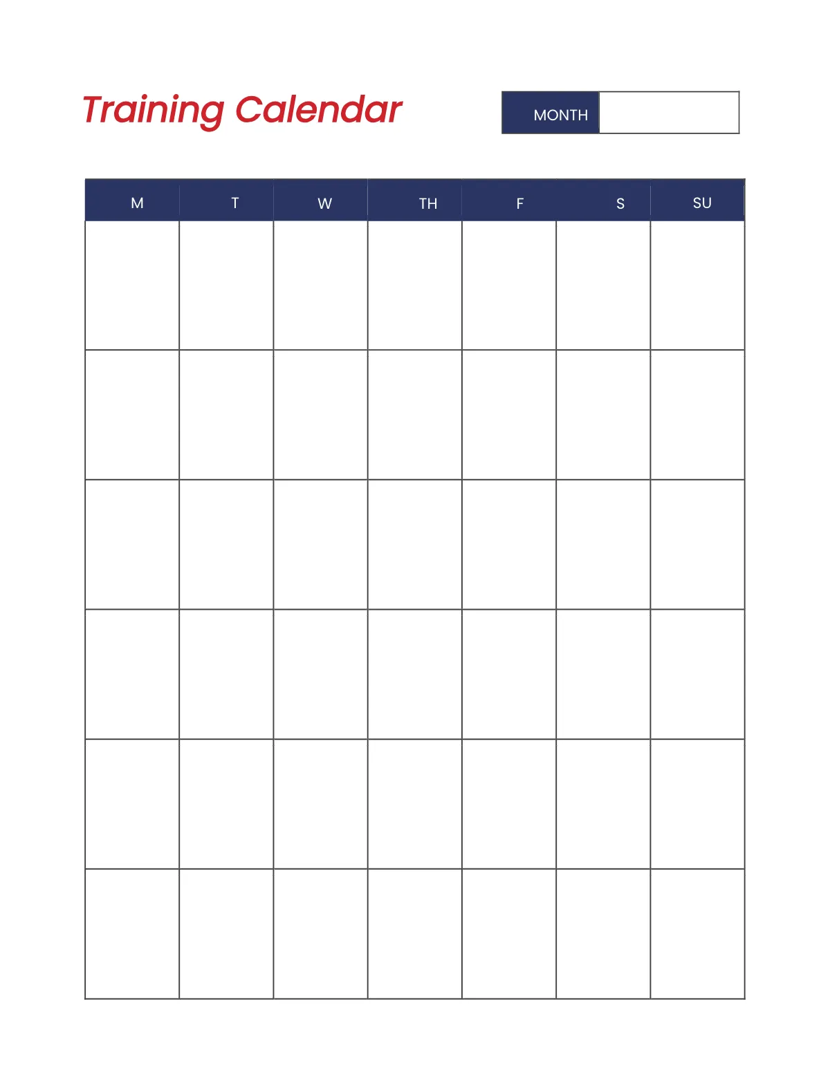 Free Editable Training Planner Template to Edit Online