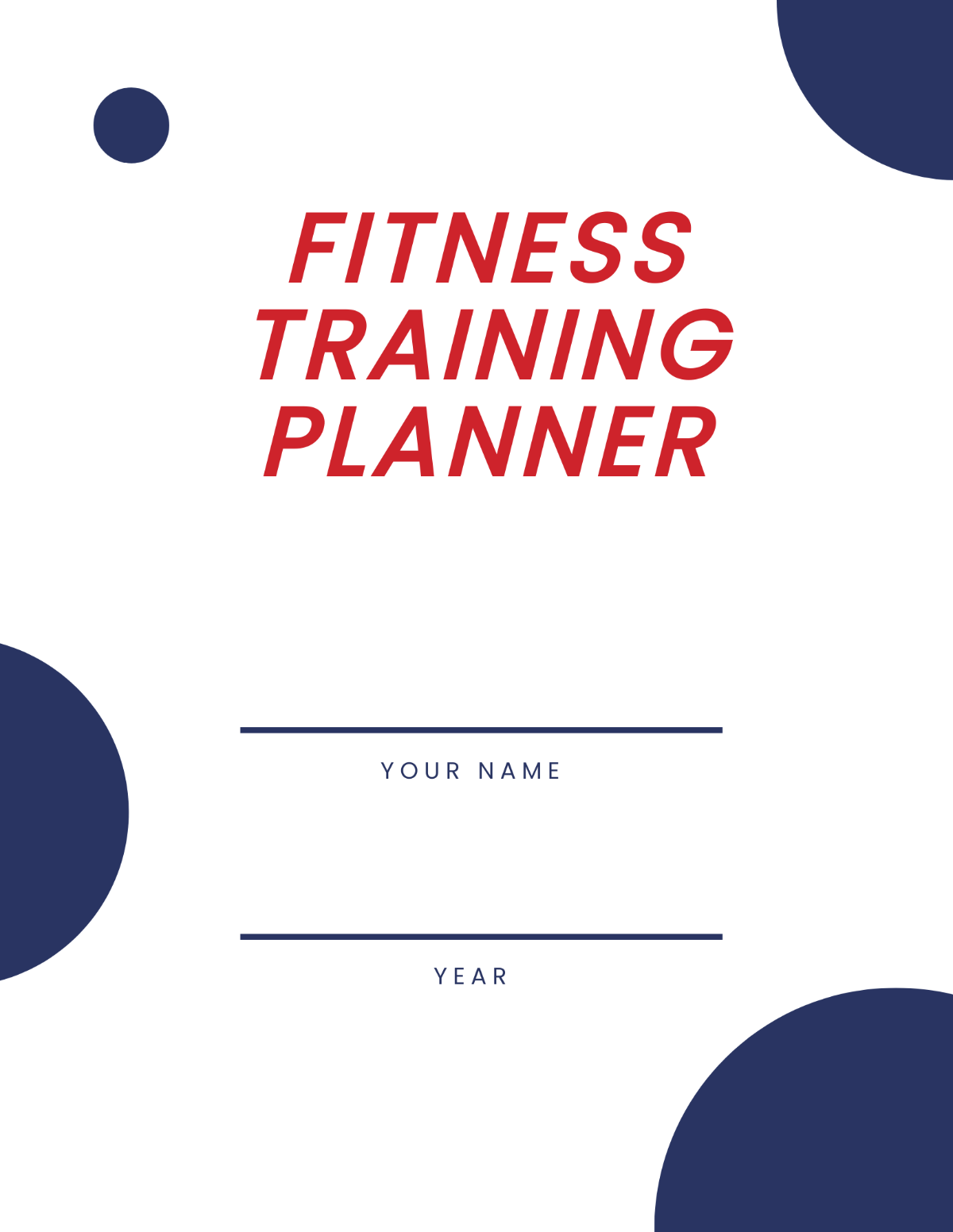 Editable Training Planner Template