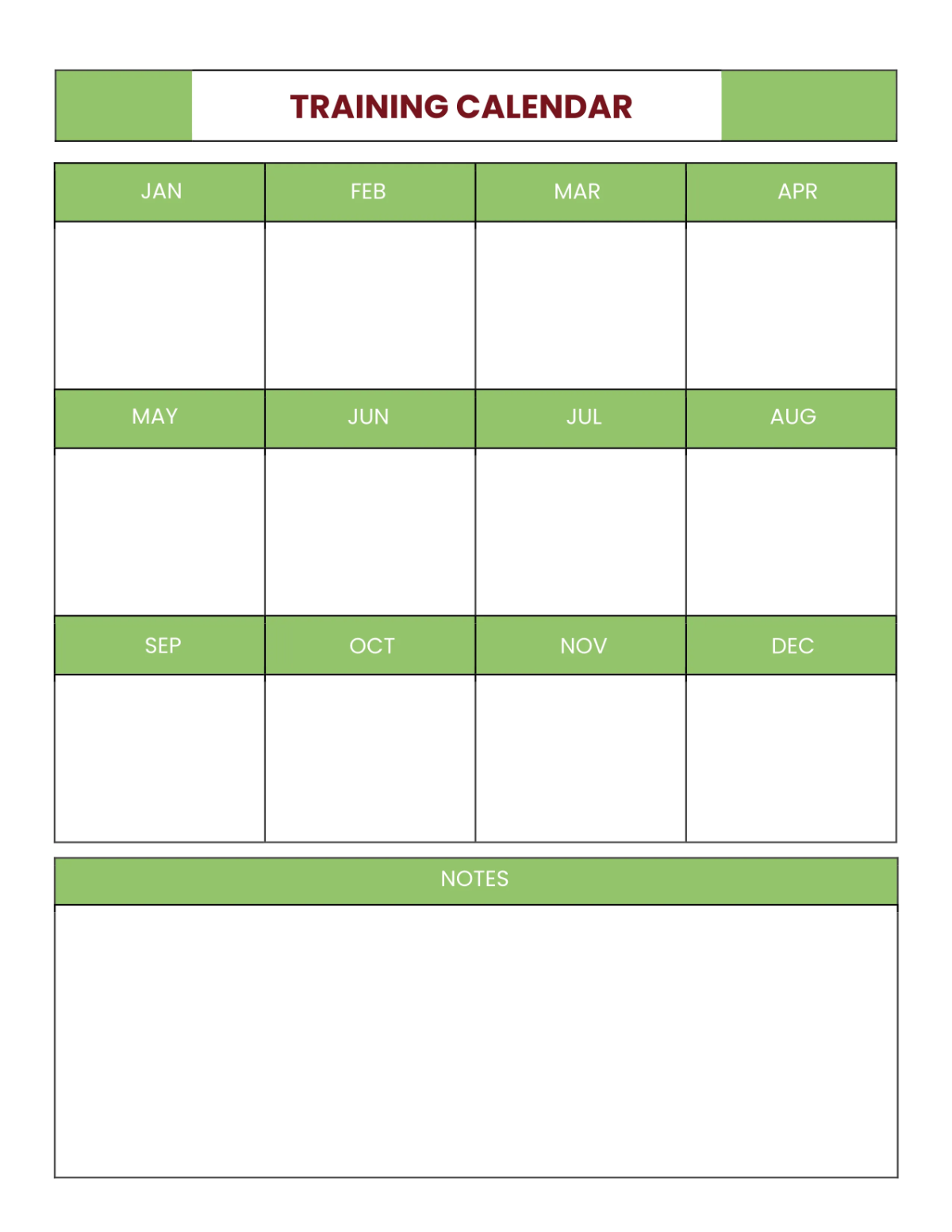 Free Sample Training Planner Template to Edit Online