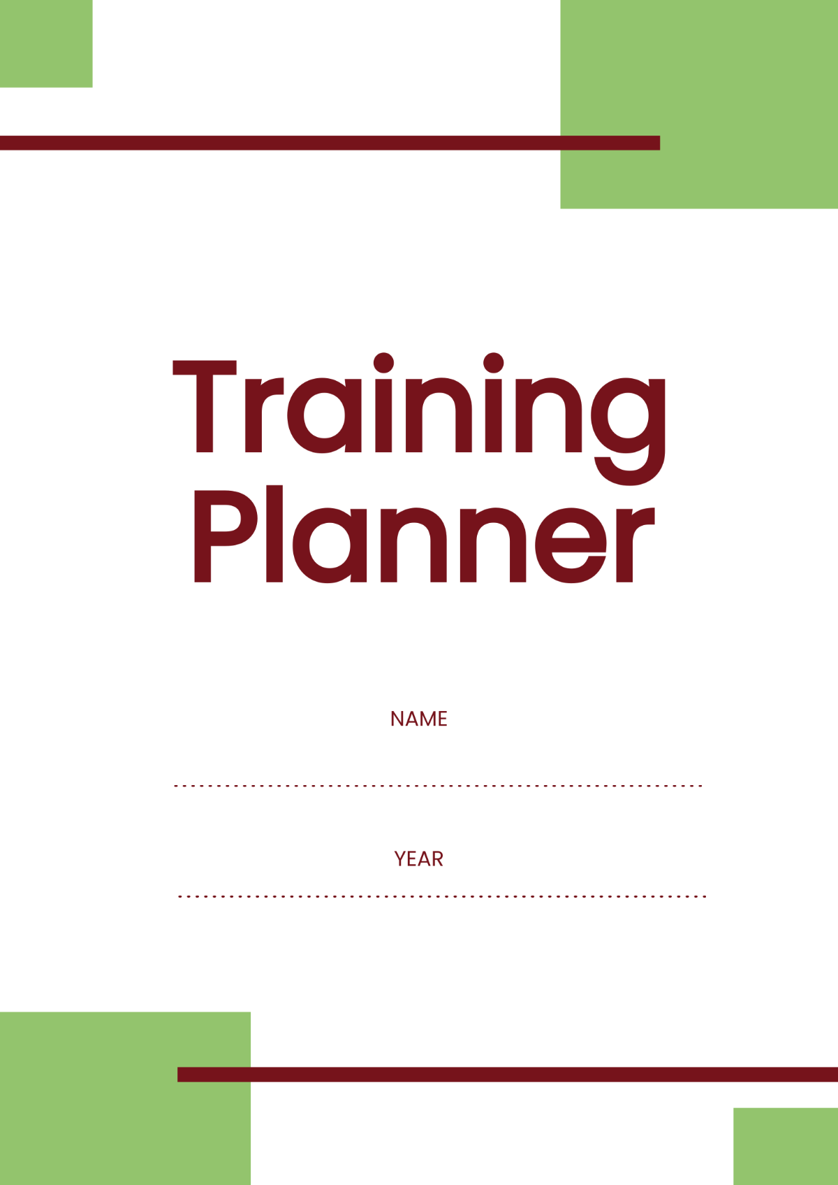 Free Sample Training Planner Template
