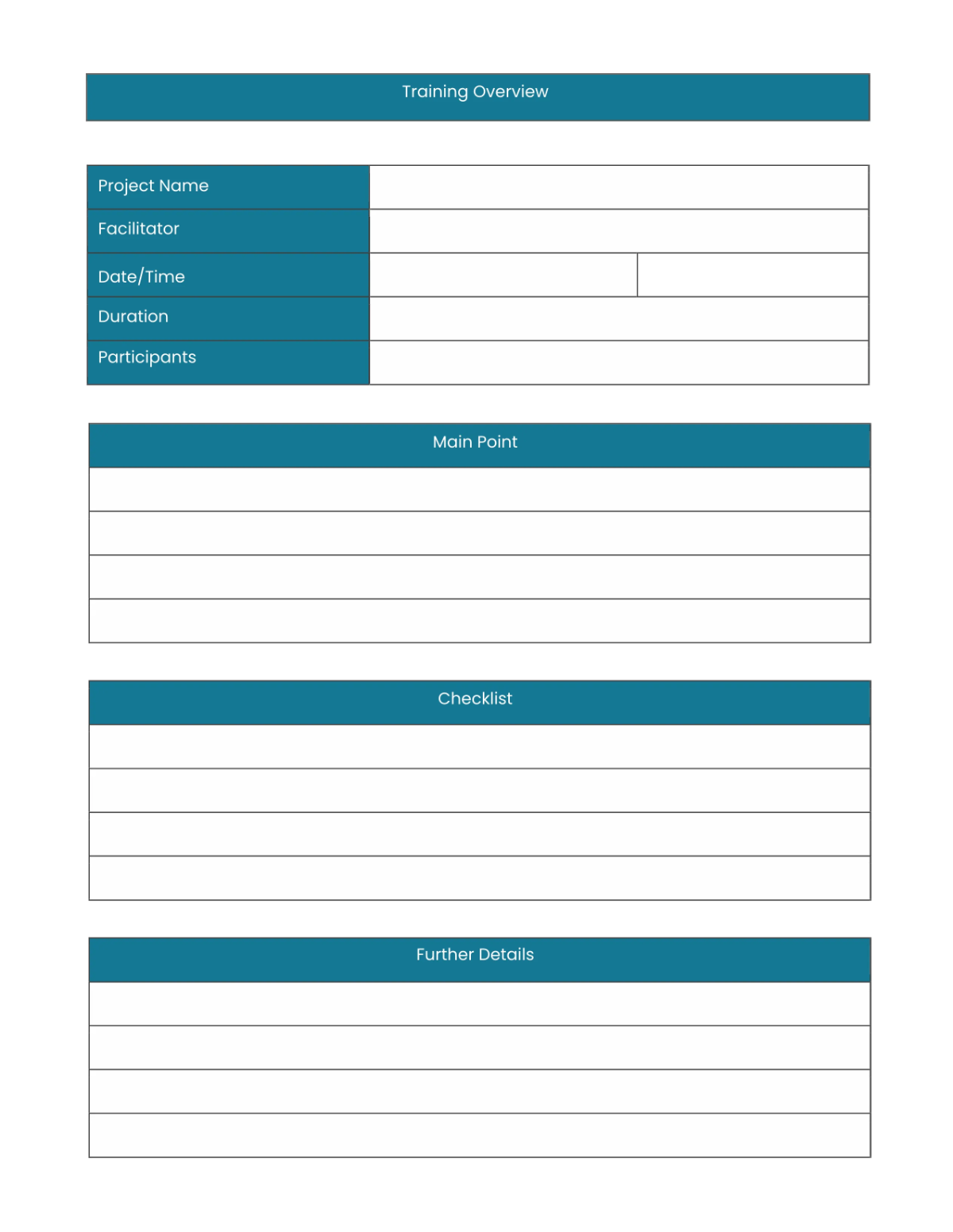 Free Basic Training Planner Template to Edit Online