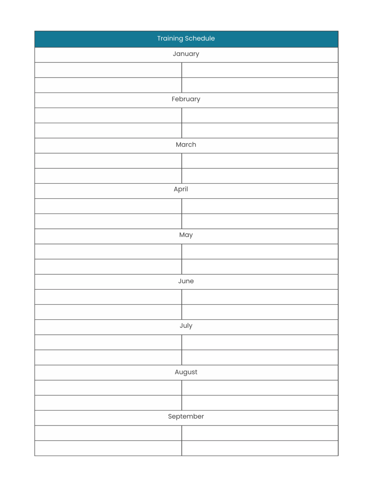 Free Basic Training Planner Template to Edit Online