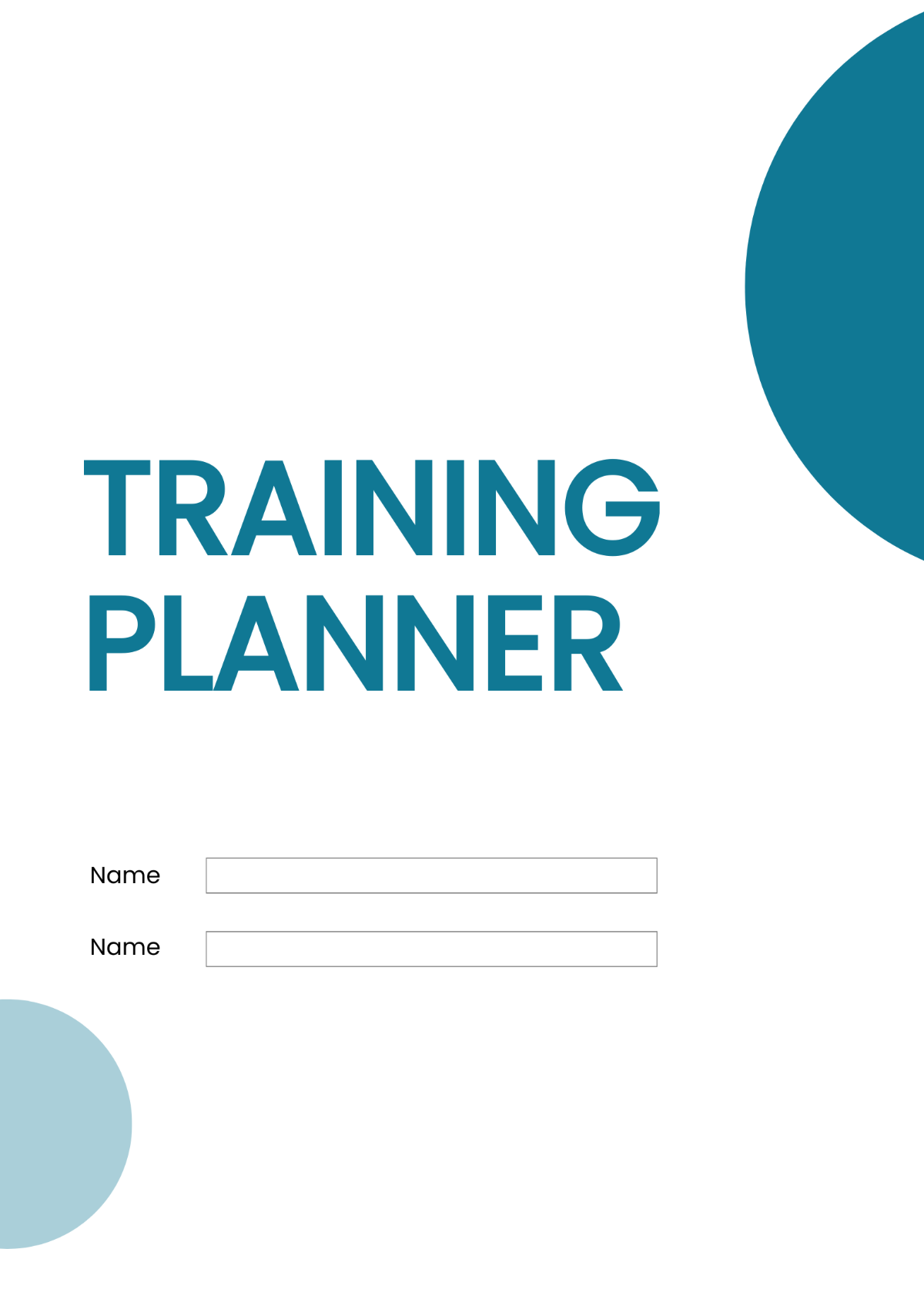 Free Basic Training Planner Template