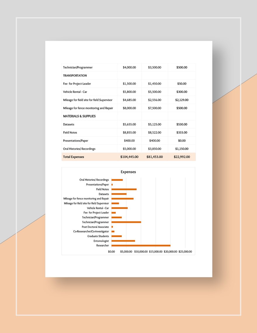 Research Project Budget Template
