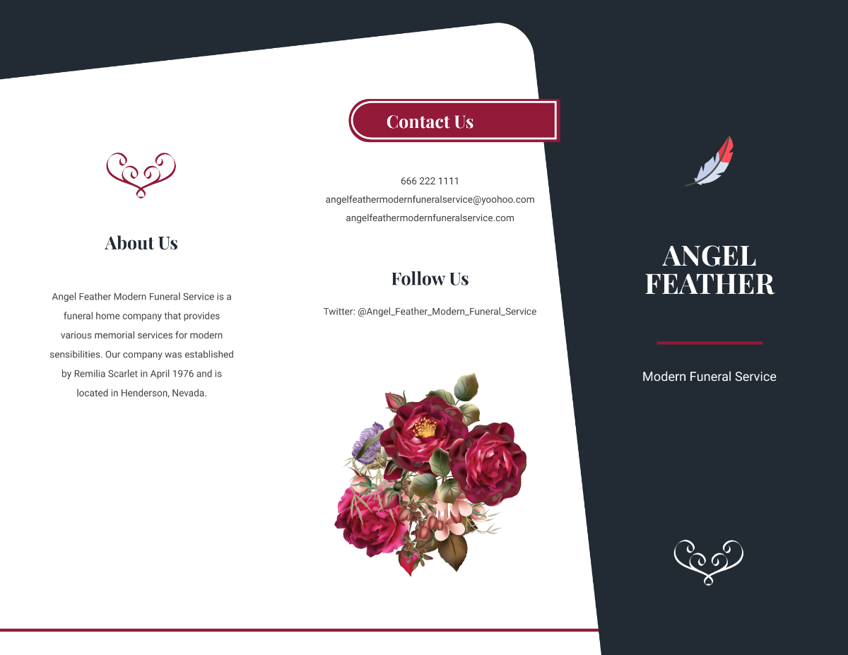 Modern Funeral Memorial Tri-Fold Brochure Template - Edit Online & Download