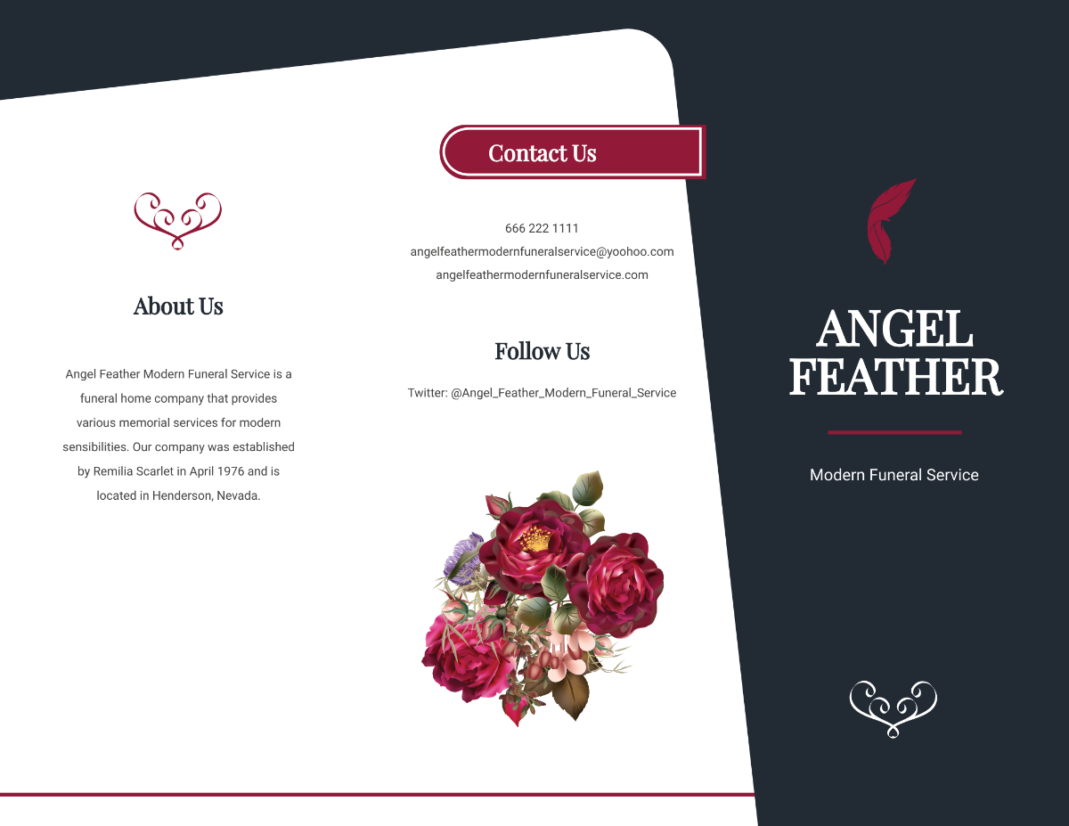 Free Modern Funeral Memorial Tri-Fold Brochure Template