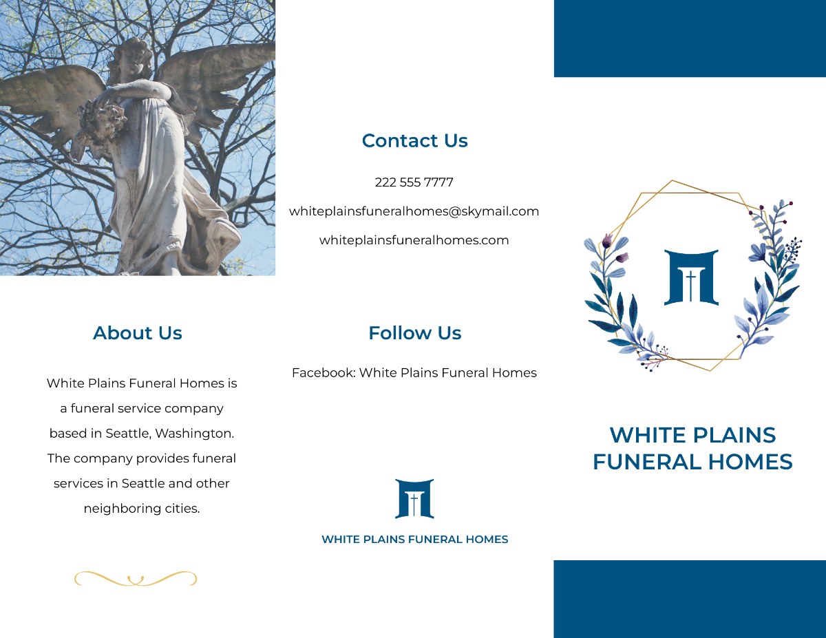 Printable Funeral Home Tri-Fold Brochure Template
