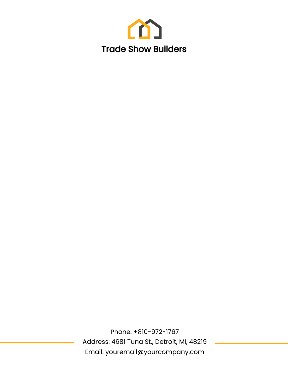 Builder's Trade Show Letterhead Template