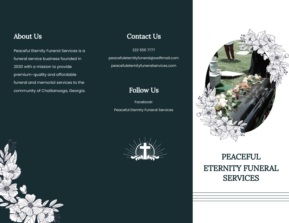 Sample Funeral Memorial Tri-Fold Brochure Template