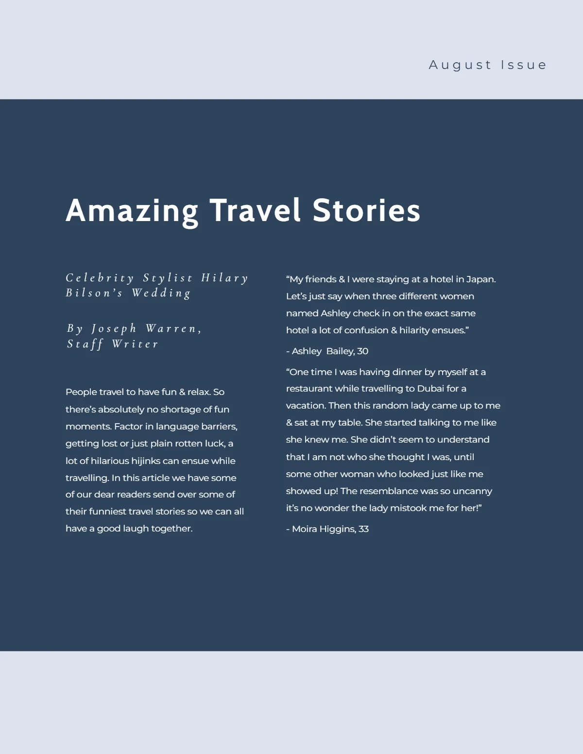 Free Tourist Magazine Template to Edit Online
