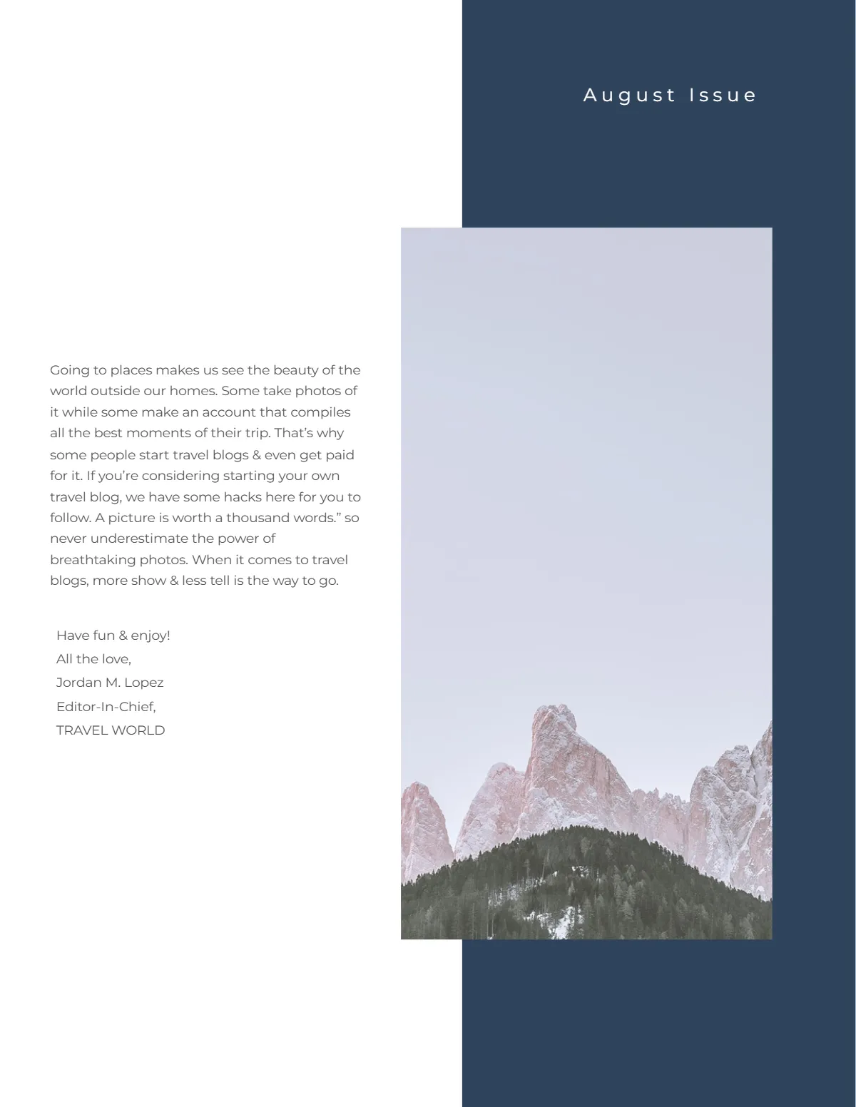 Free Tourist Magazine Template to Edit Online