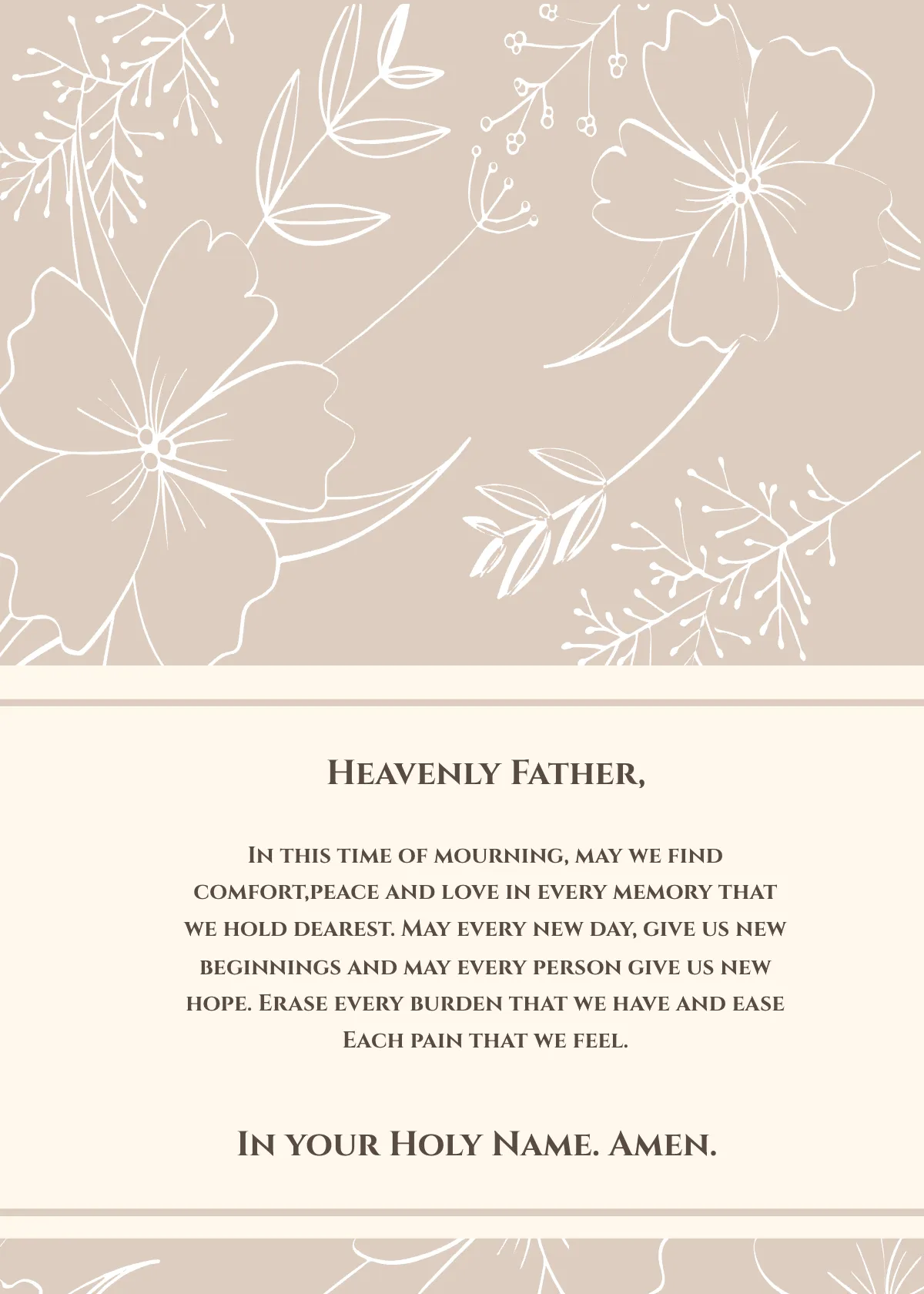 Free Folded Memorial Card Template to Edit Online