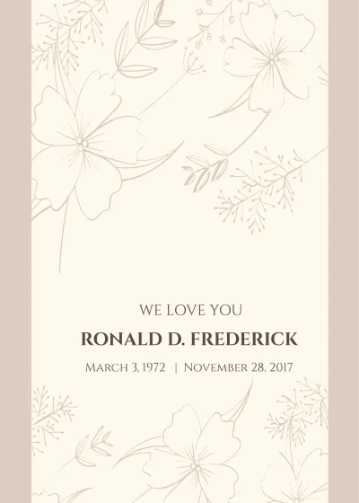 Free Folded Memorial Card Template to Edit Online