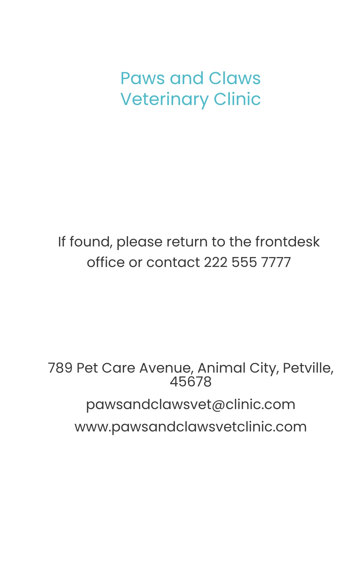 Free Veterinary ID Card Template to Edit Online