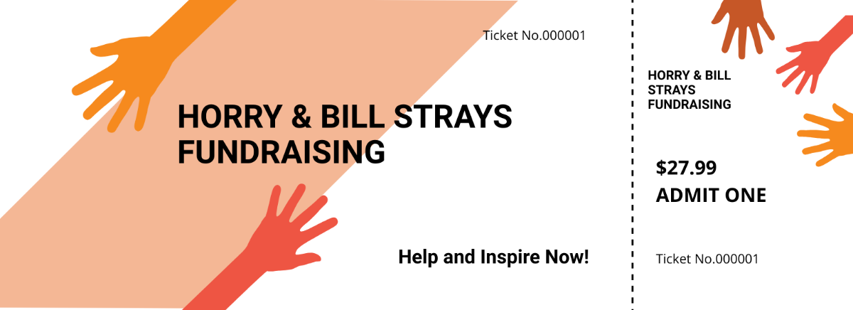 Fundraising Hands Ticket Template - Edit Online & Download