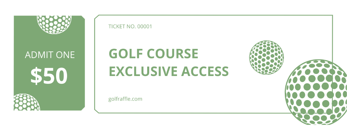 Golf Raffle Ticket
