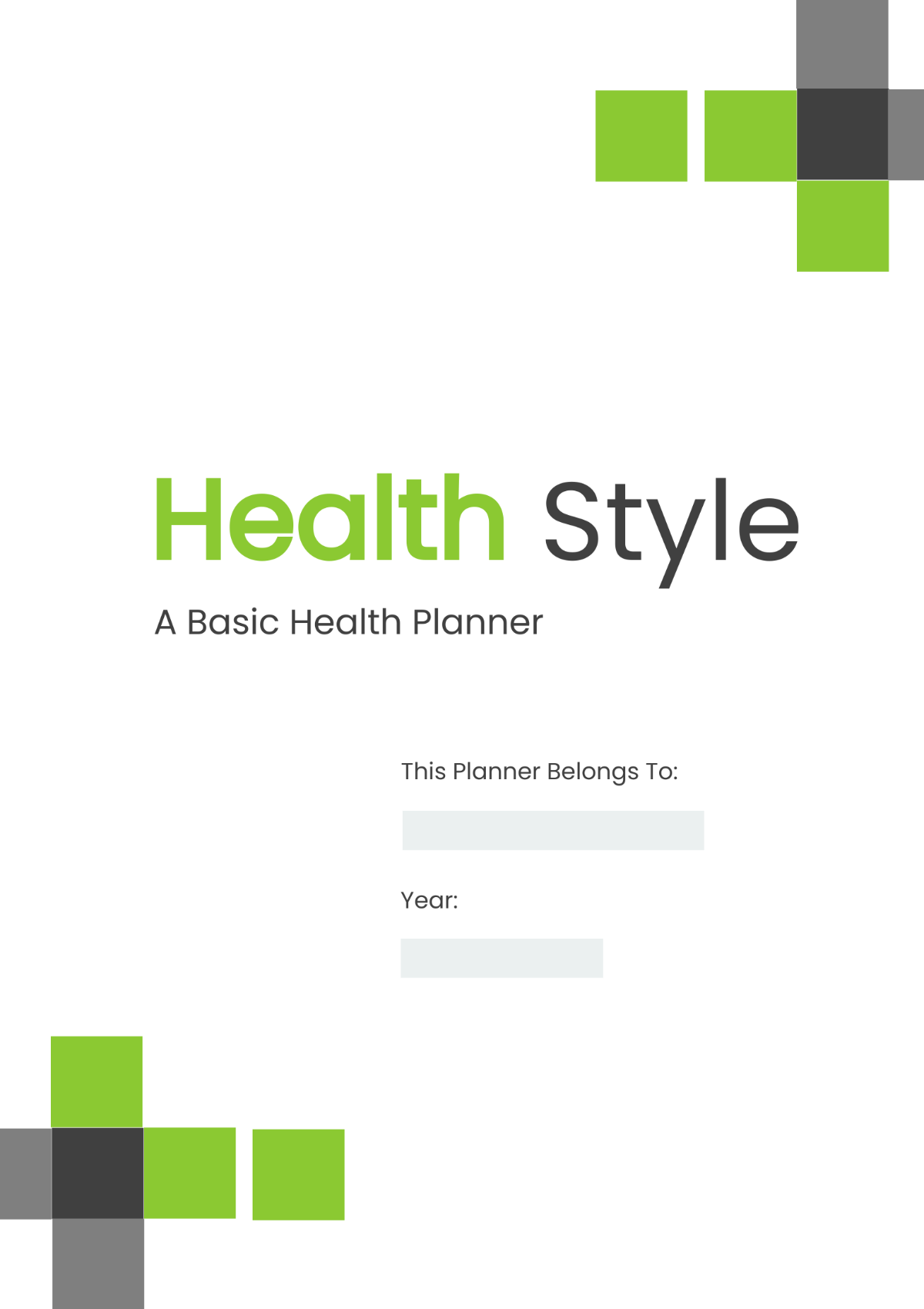 Basic Health Planner Template