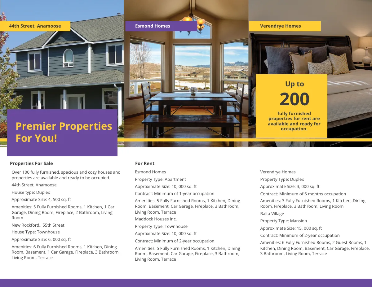 Free Real Estate Tri-Fold Brochure Template to Edit Online
