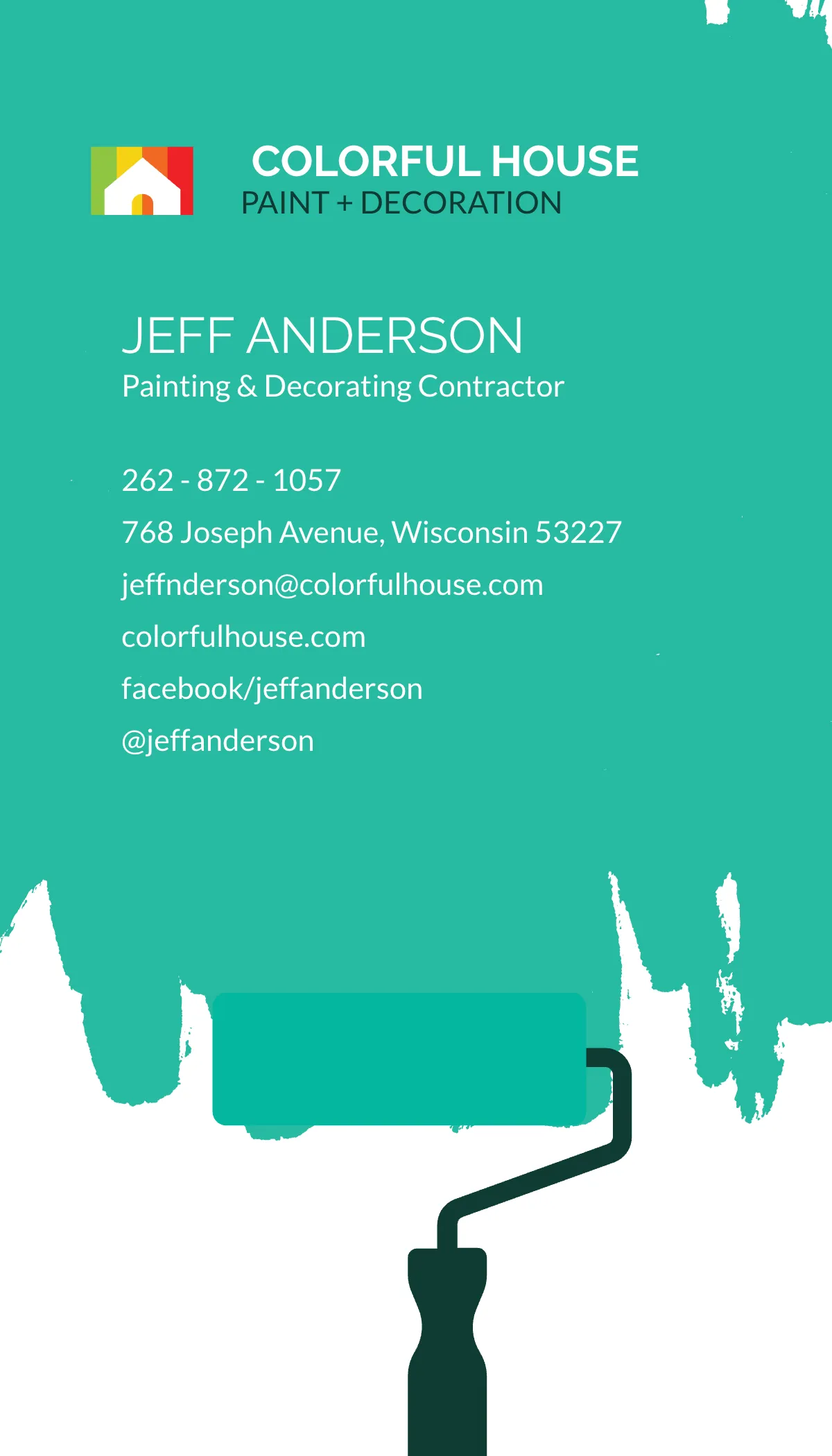 Free Painter Decorator Business Card Template to Edit Online
