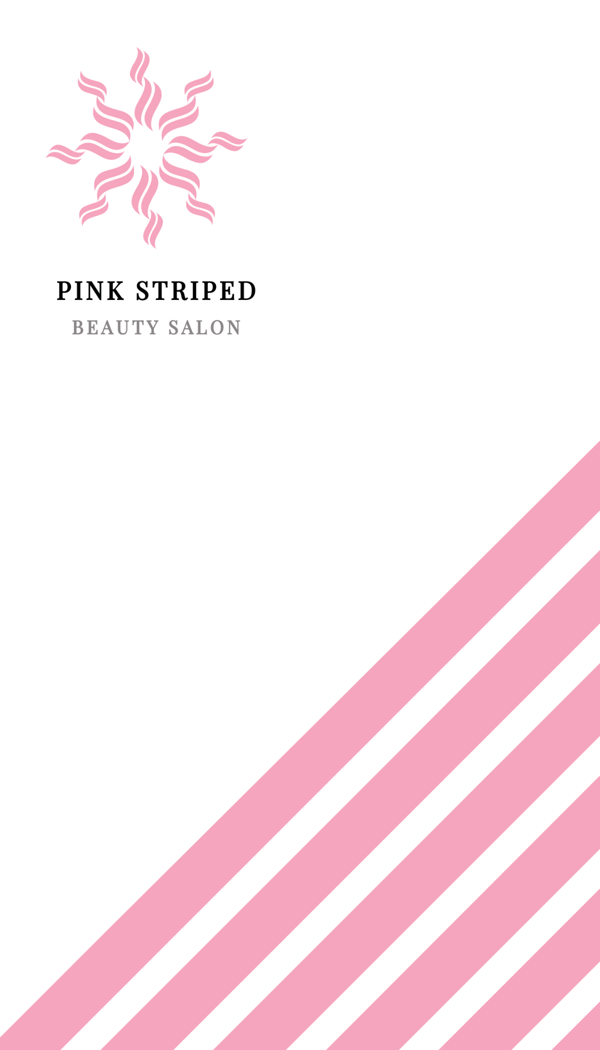 Pink Striped Business Card Template