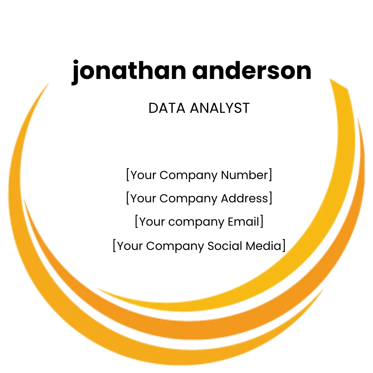 Free Round Business Card Template to Edit Online